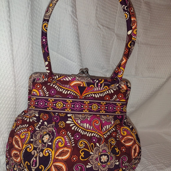 Vera Bradley Alice Purse Quilted Handbag With Kiss Lock Sunset Safari Pattern - Picture 4 of 13